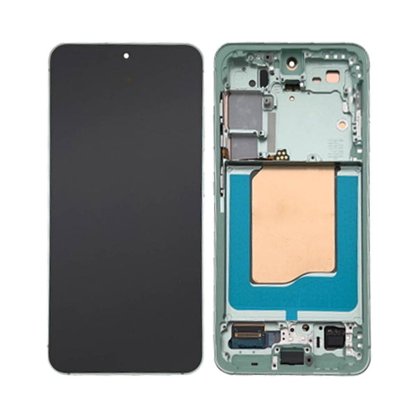 Écran complet avec châssis Galaxy S25 – Vert d'eau – Soft OLED