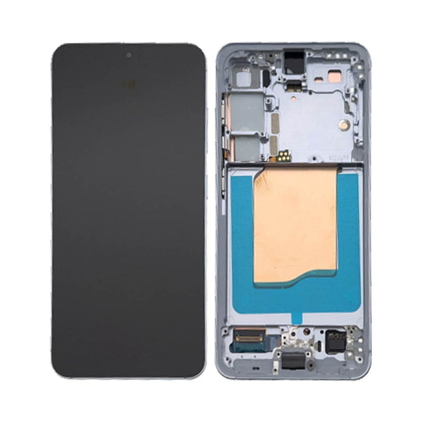 Écran complet avec châssis Galaxy S25 – Bleu clair – Soft OLED