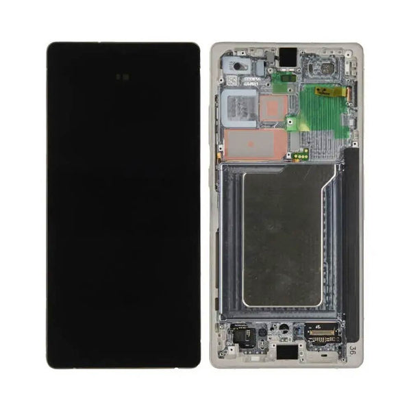 Écran complet avec châssis Galaxy S25 Ultra – Titane gris – Dalle d'origine, châssis compatible