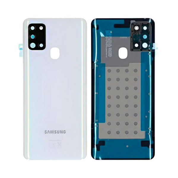 Vitre arrière Galaxy A21S – Blanc prismatique – Compatible Premium