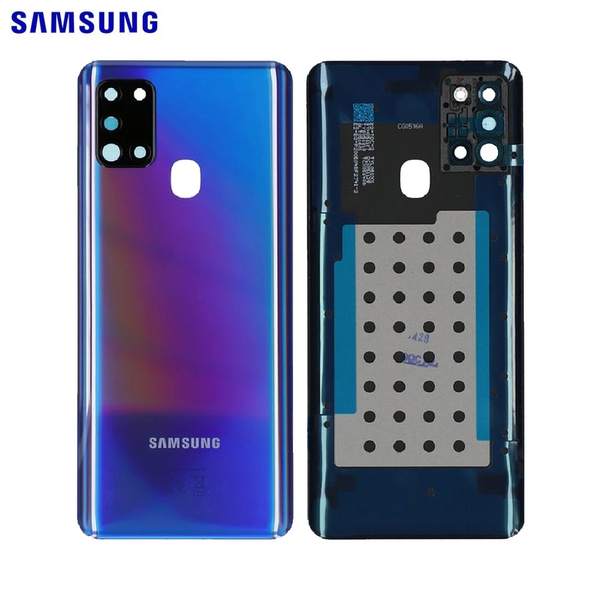 Vitre arrière Galaxy A21S – Bleu prismatique – Original Samsung (Service Pack)