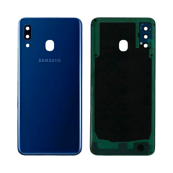 Vitre arrière Galaxy A20 – Bleu – Compatible Premium