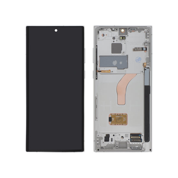 Écran complet Galaxy S22 Ultra – Blanc – Qualité d'origine – avec châssis