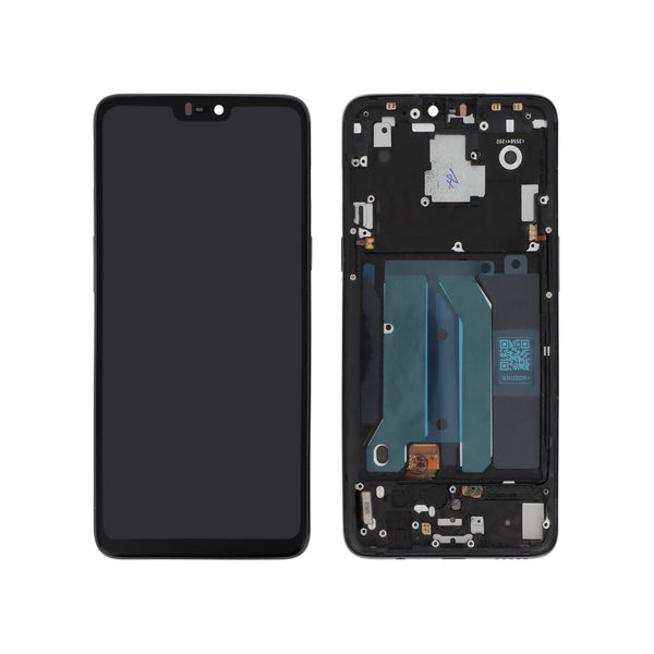 Écran complet OnePlus 6 – Noir – Qualité d'origine – avec châssis