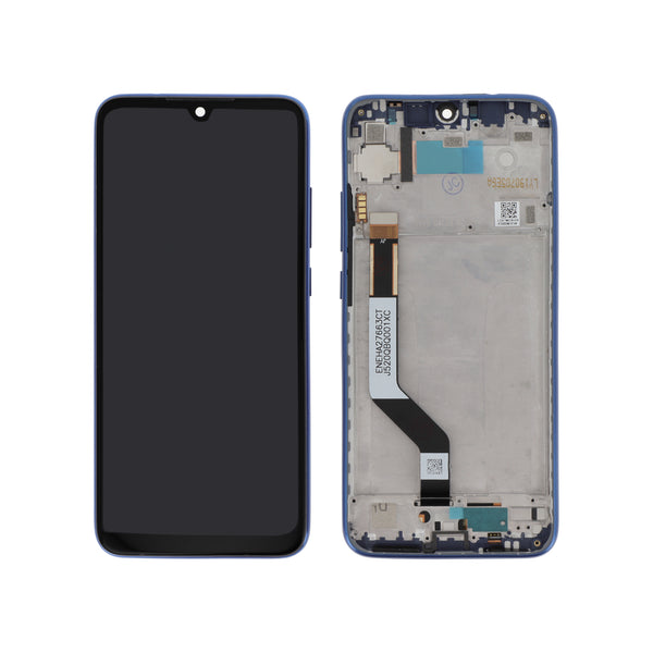 Écran complet Redmi Note 7 – Bleu – Compatible LCD – avec châssis