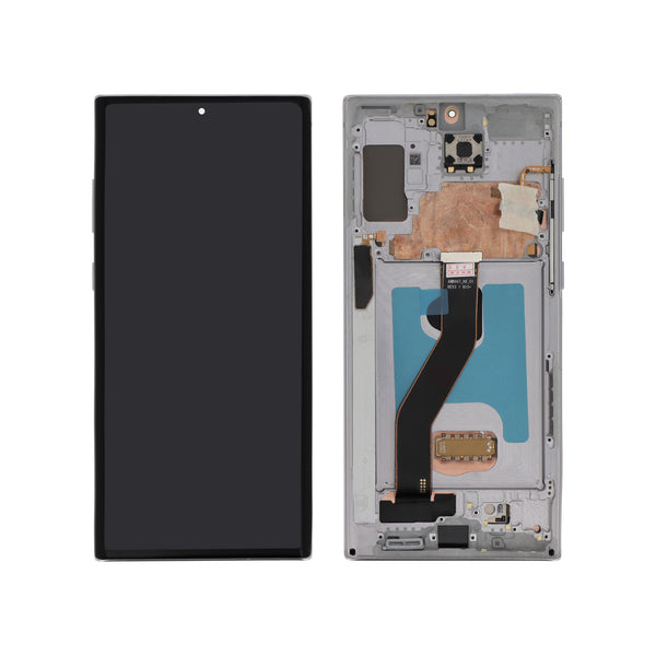 Écran complet Galaxy Note 10+ – Argent – Compatible OLED – avec châssis