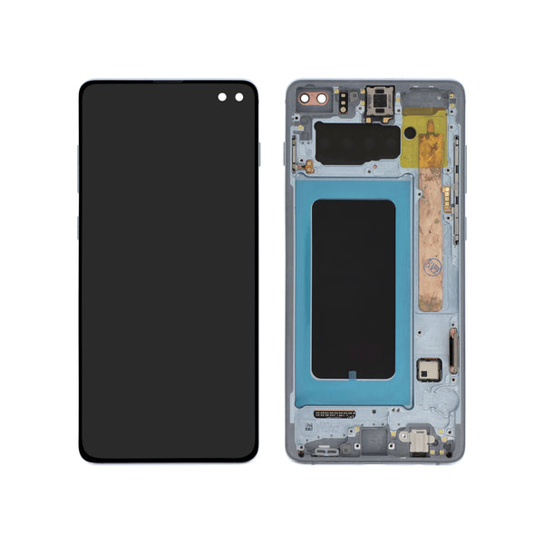 Écran complet Galaxy S10+ – Bleu – Qualité d'origine – avec châssis