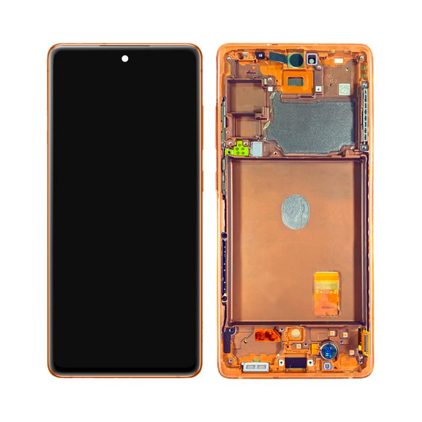 Écran complet avec châssis Galaxy S20 FE 5G / Galaxy S20 FE 4G – Orange – Compatible OLED