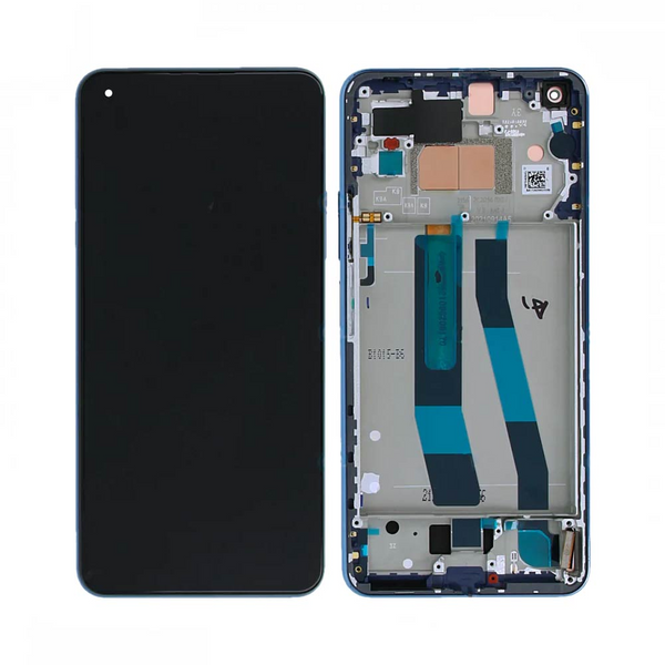 Écran complet avec châssis Xiaomi 11 Lite 5G NE – Bleu bonbon – Compatible Premium
