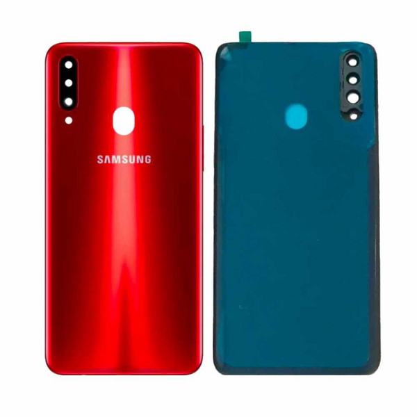 Vitre arrière Galaxy A20S – Rouge – Compatible Premium