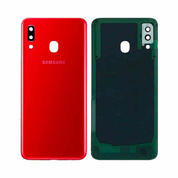 Vitre arrière Galaxy A20 – Rouge – Compatible Premium