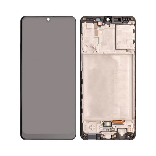 Écran complet avec châssis Galaxy A31 – Noir prismatique – Compatible OLED