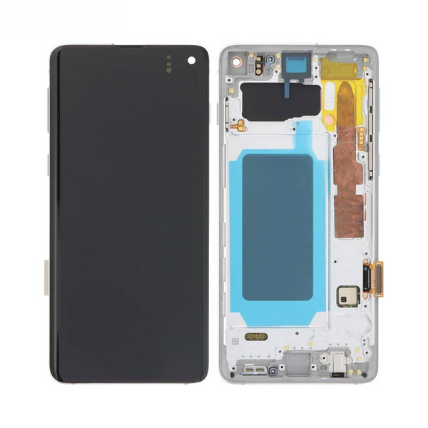 Écran complet avec châssis Galaxy S10 – Blanc – Soft OLED
