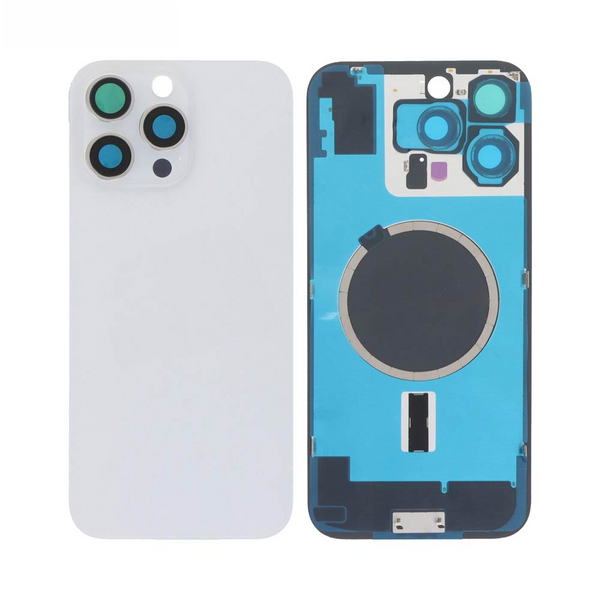 Vitre arrière iPhone 16 Pro Max (sans pièces) – Titane Blanc – Compatible Premium