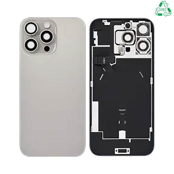 Vitre arrière iPhone 16 Pro Max – Titane Naturel – Compatible