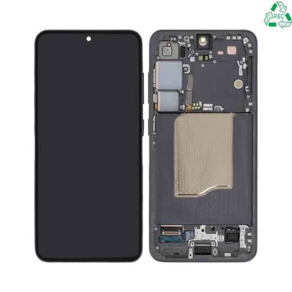 Écran complet avec châssis Galaxy S25 – Noir absolu – Original démonté