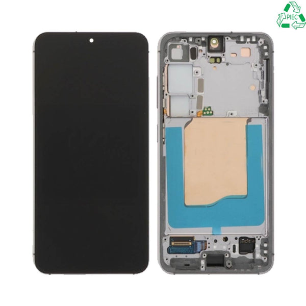 Écran complet avec châssis Galaxy S25 – Gris – Original démonté
