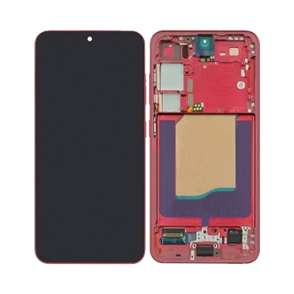 Écran complet avec châssis Galaxy S25 – Corail – Soft OLED