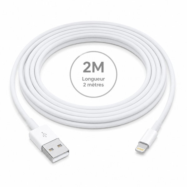 Câble USB-A vers Lightning 2 m