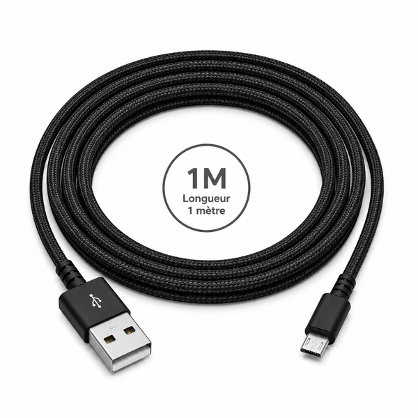 Câble USB-A vers Micro USB 1 m renforcé