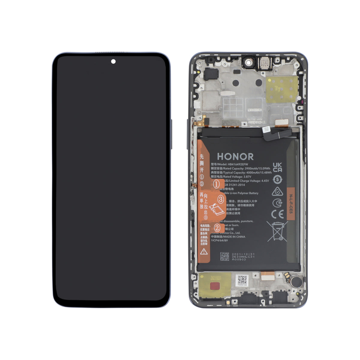 Écran complet bleu Honor X8 – Ocean – Original Honor (Service Pack) – batterie intégrée
