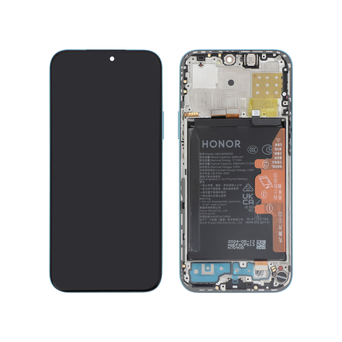 Écran complet Honor 200 Lite – Bleu – Original Honor (Service Pack) – batterie intégrée