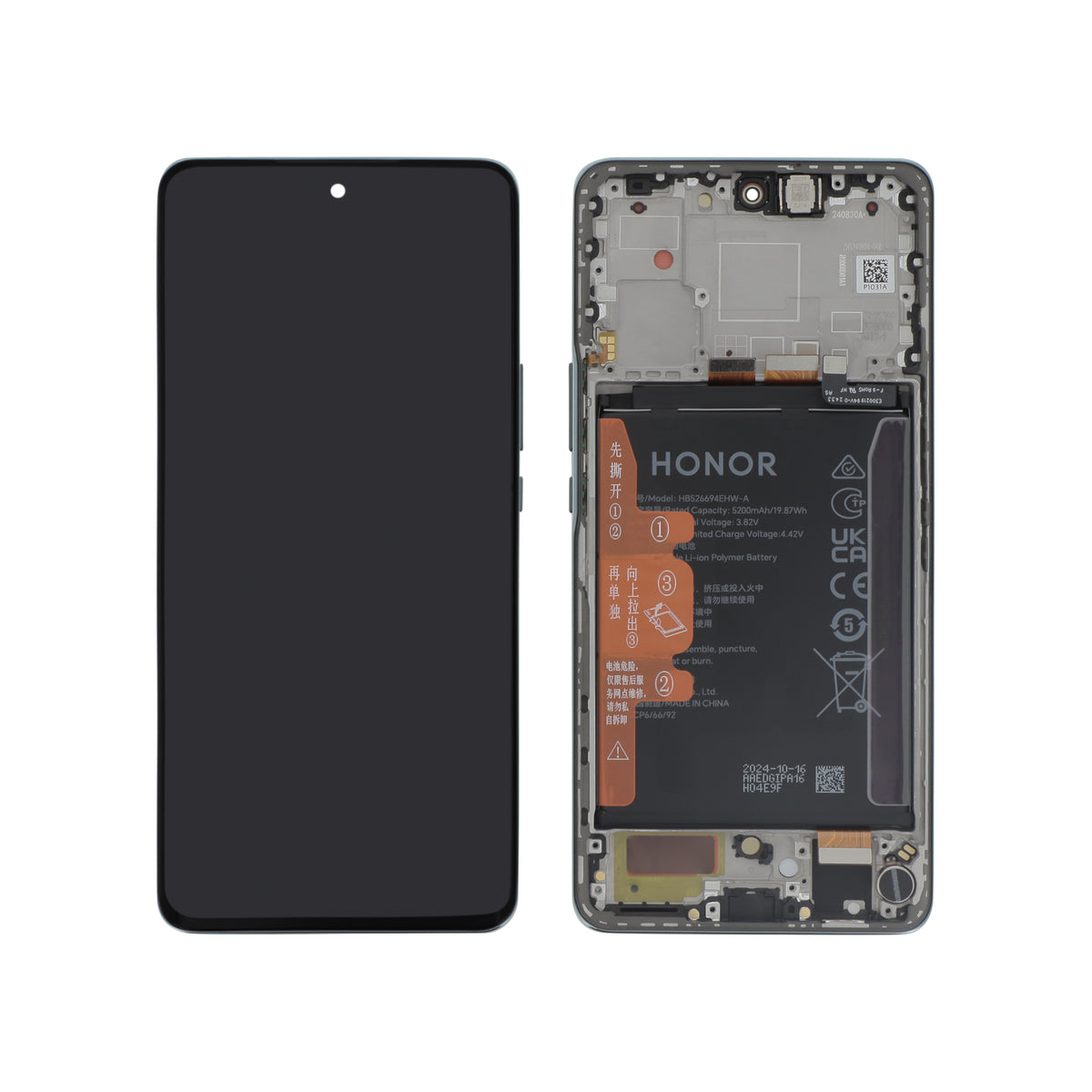 Écran complet Honor Magic6 Lite – Vert – Original Honor (Service Pack) – batterie intégrée