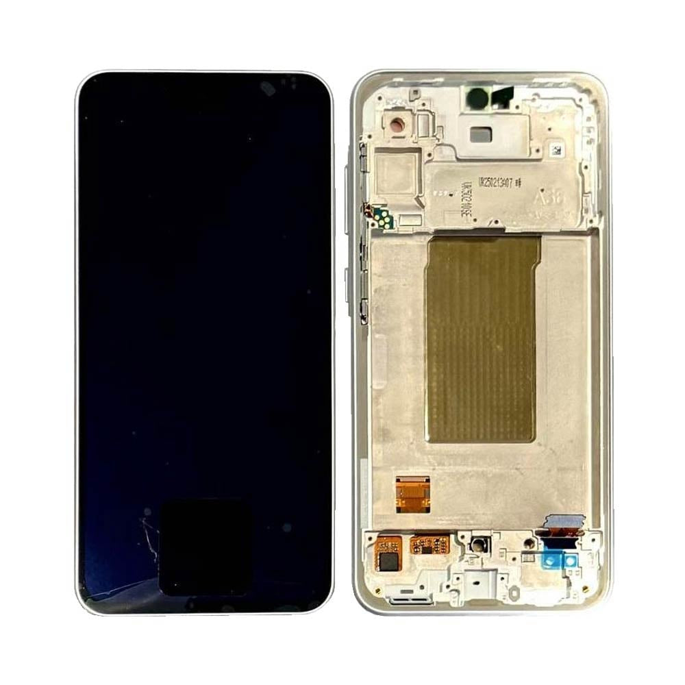 Écran complet avec châssis Galaxy A36 5G – Blanc – Compatible OLED