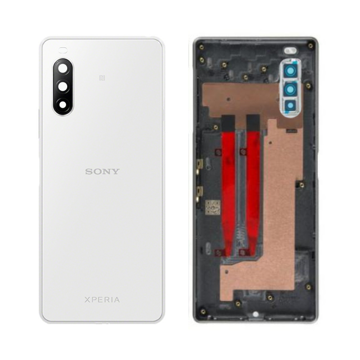 Vitre arrière Sony Xperia 10 II – Blanc – Compatible Premium