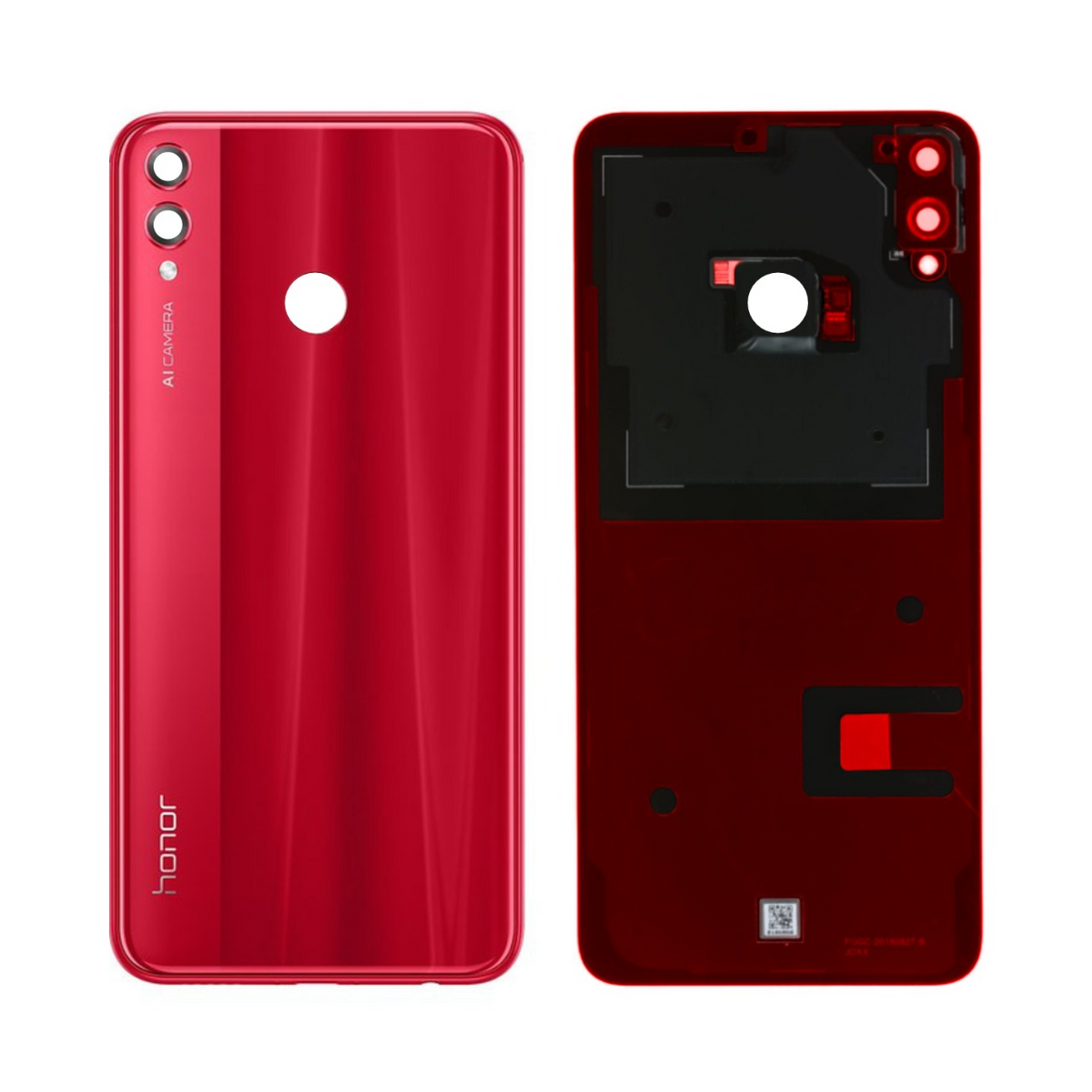 Vitre arrière Honor 8X – Rouge – Compatible Premium