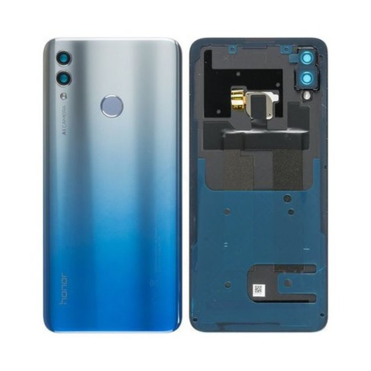 Vitre arrière Honor 10 Lite – Bleu argenté – Compatible Premium