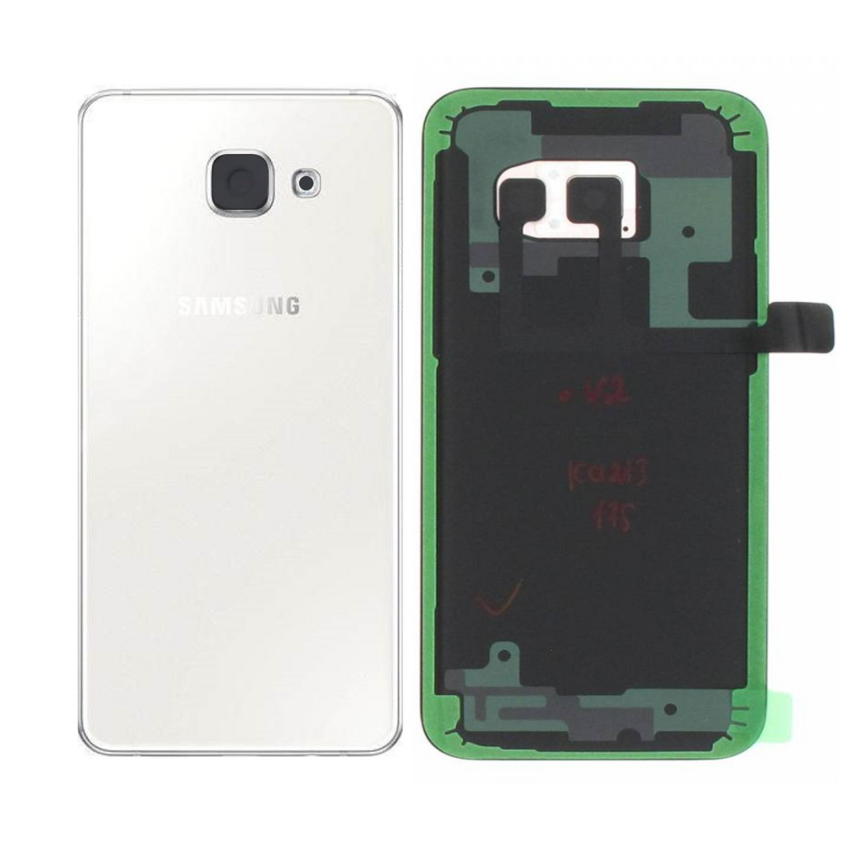 Vitre arrière Galaxy A3 2016 – Blanc – Compatible Premium