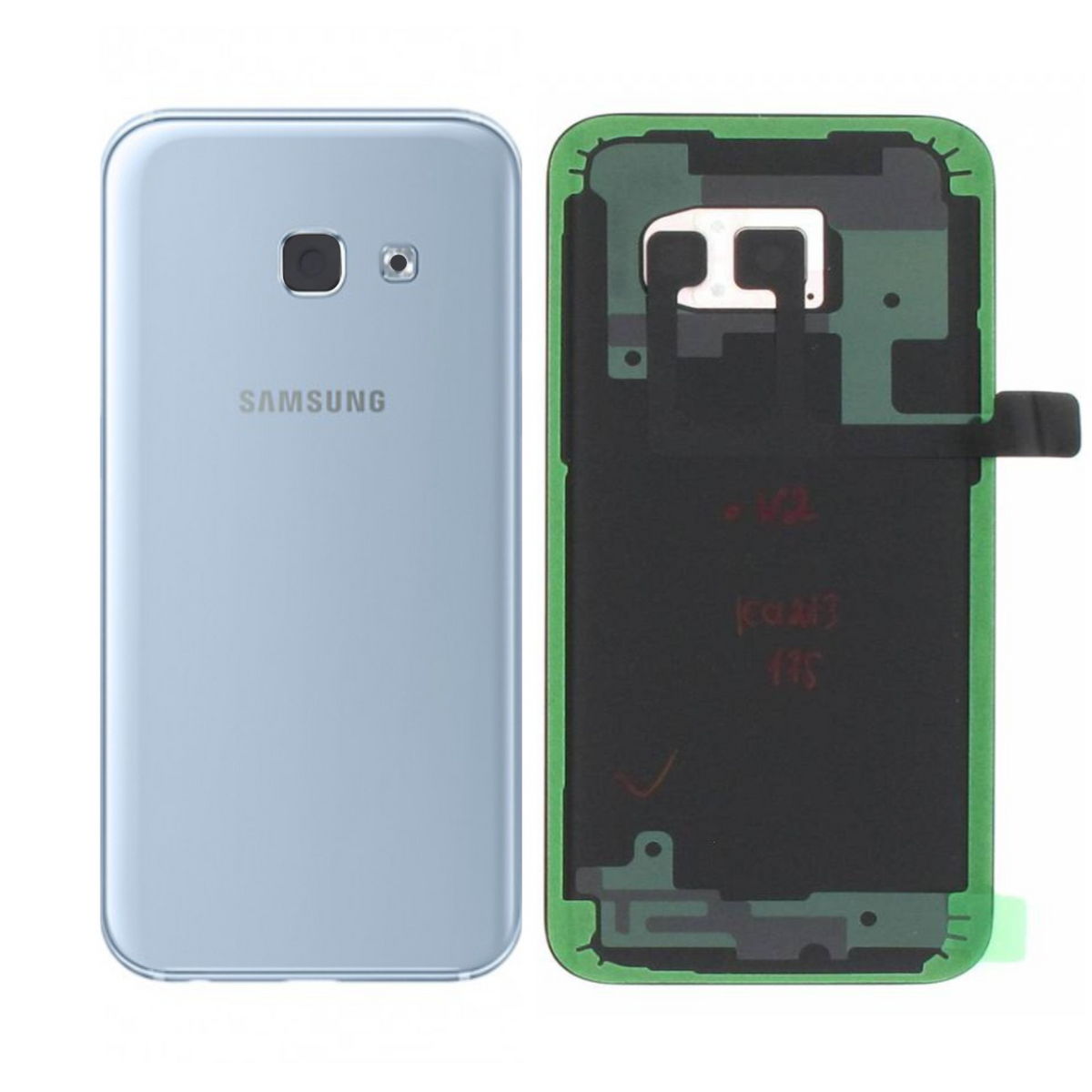 Vitre arrière Galaxy A3 2017 – Bleu – Compatible Premium