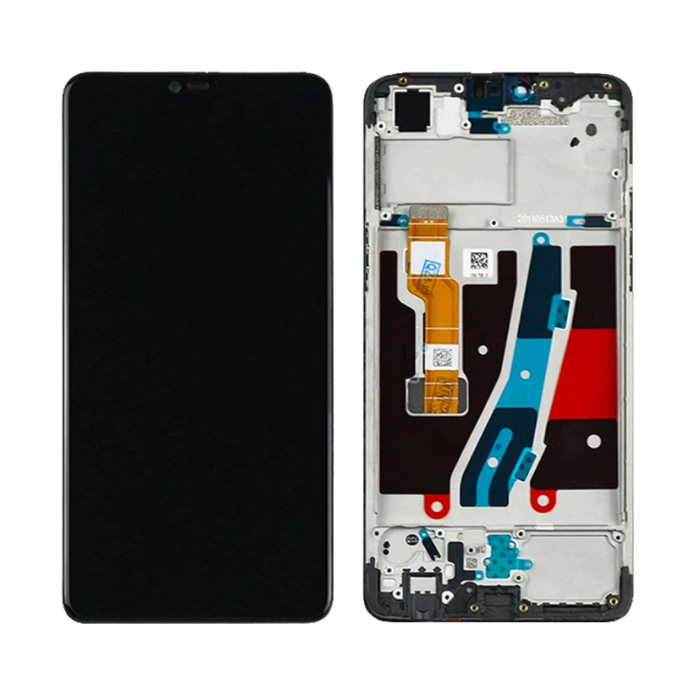 Écran complet avec châssis OPPO F7 CPH1819 CPH1821 – Noir – Compatible