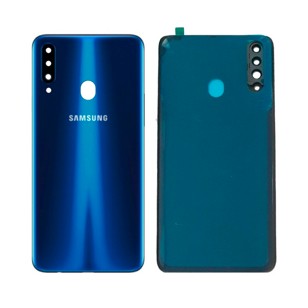 Vitre arrière Galaxy A20S – Bleu – Compatible Premium