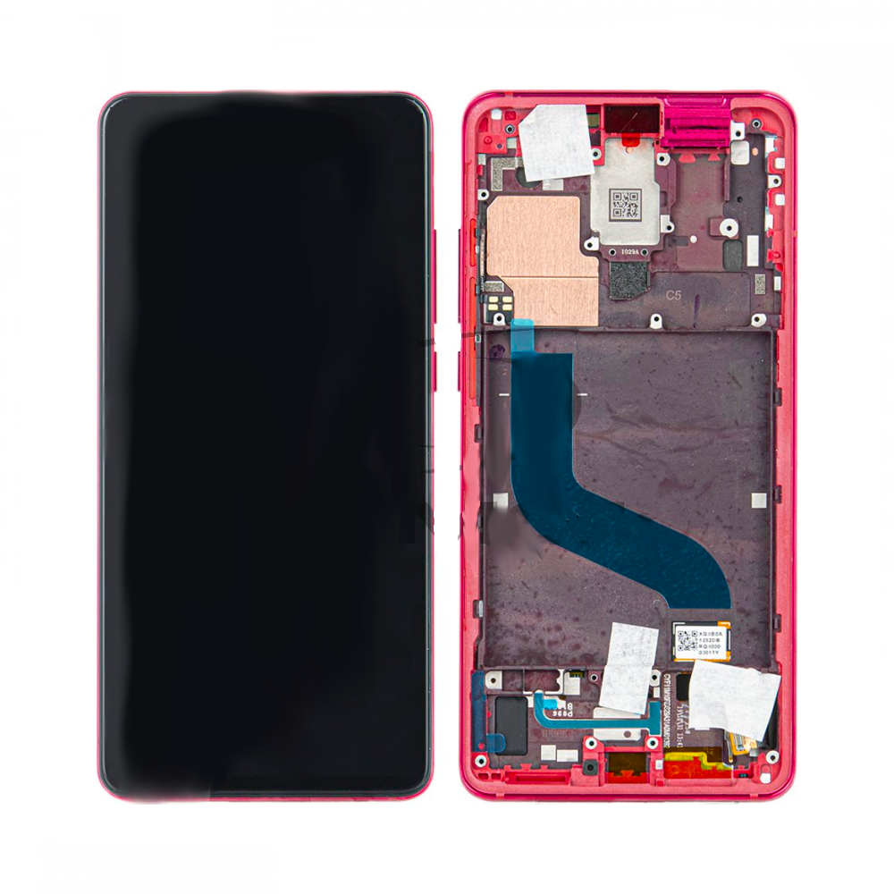 Écran complet avec châssis Xiaomi Mi 9T / Mi 9T Pro – Rouge – Compatible