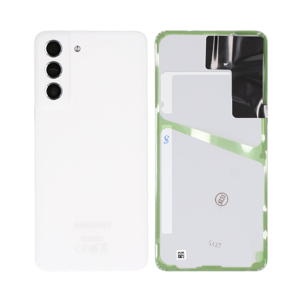 Vitre arrière Galaxy S21 FE – Blanc – Compatible Premium