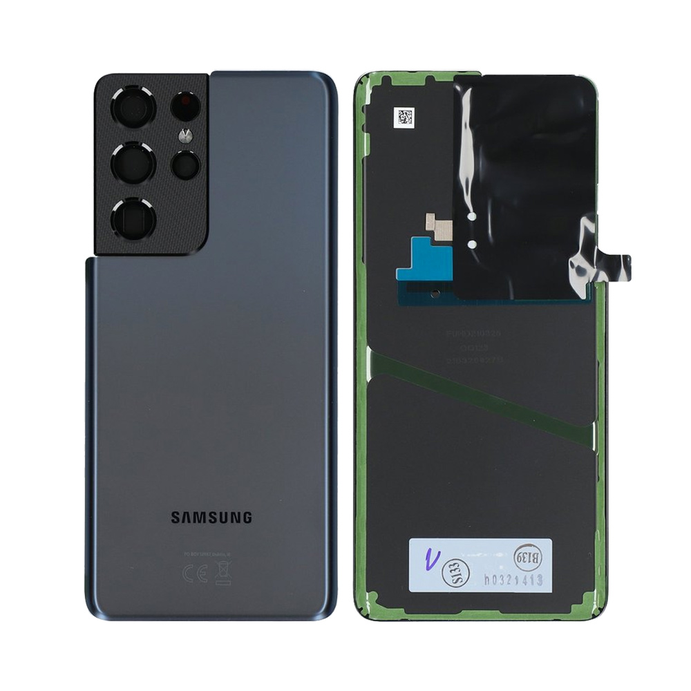 Vitre arrière Galaxy S21 Ultra 5G – Bleu marine – Compatible Premium