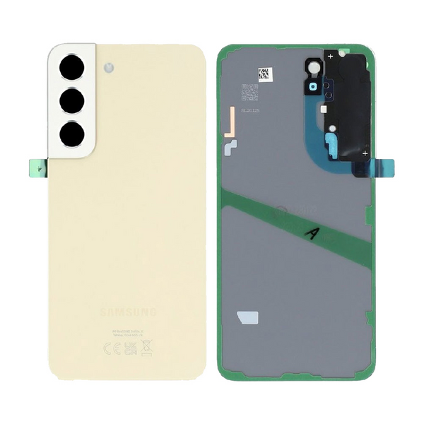 Vitre arrière Galaxy S22 – Crème – Compatible Premium