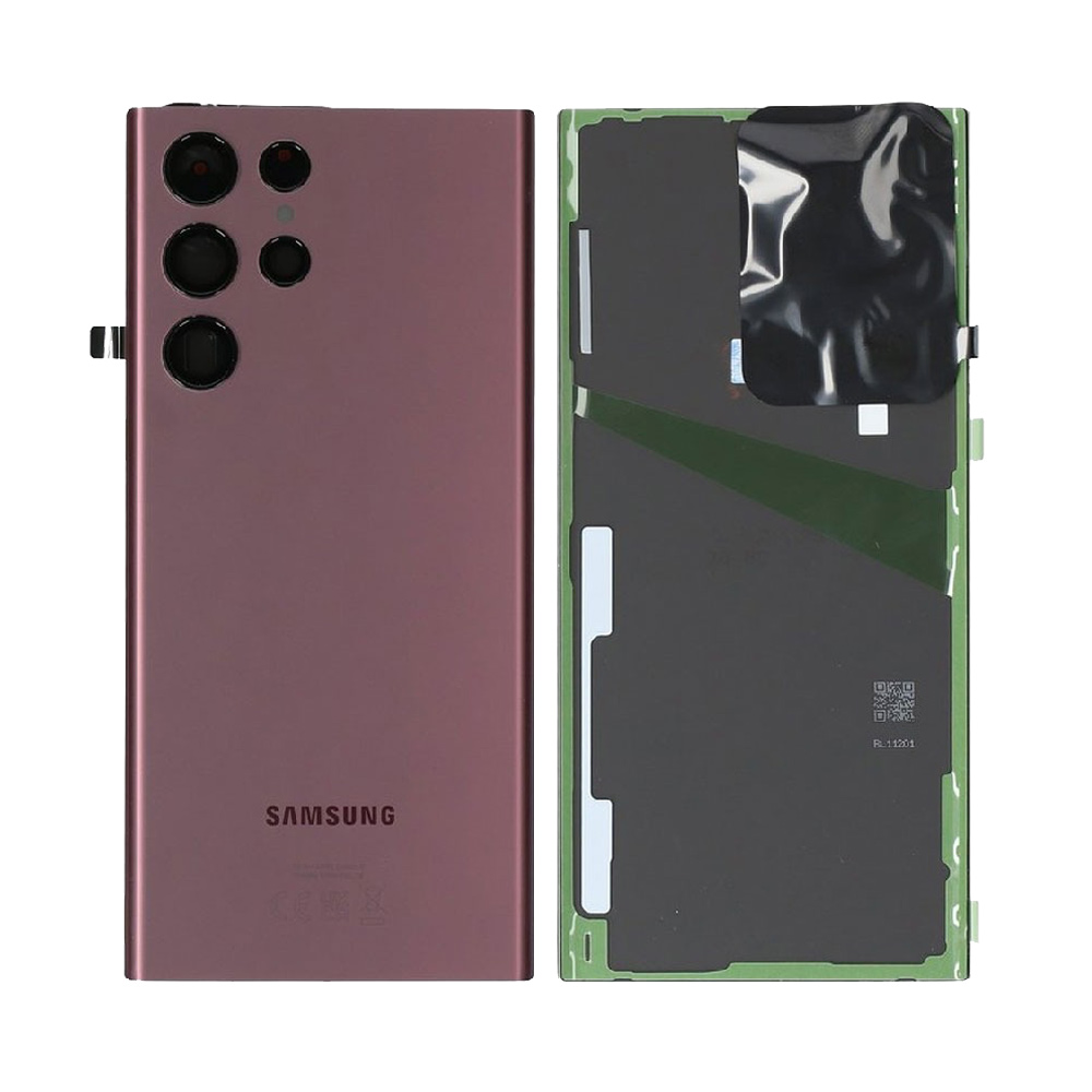 Vitre arrière Galaxy S22 Ultra – Bordeaux – Compatible Premium