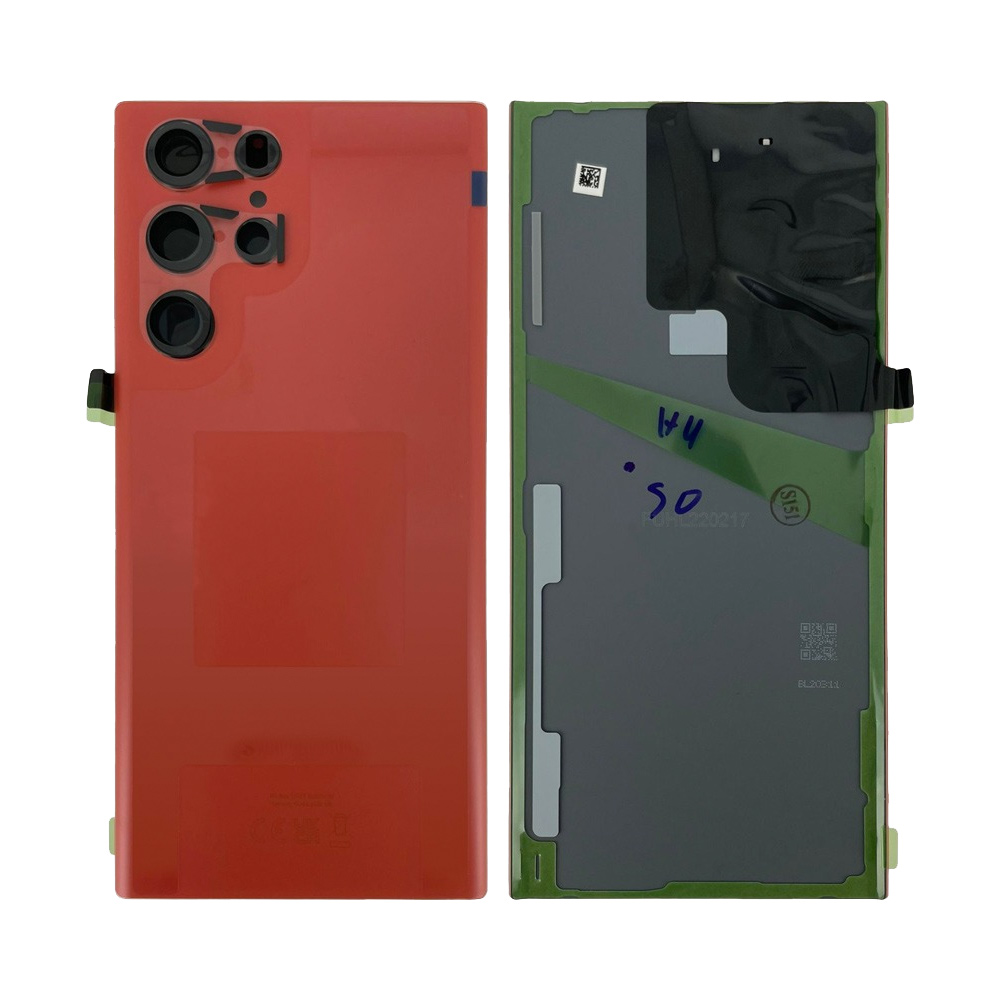 Vitre arrière Galaxy S22 Ultra – Rouge – Compatible Premium