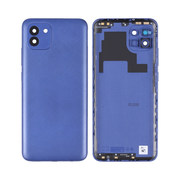 Vitre arrière Galaxy A03 – Bleu – Compatible Premium