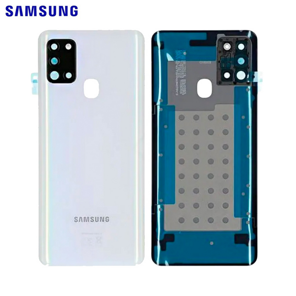 Vitre arrière Galaxy A21S – Blanc prismatique – Original Samsung (Service Pack)