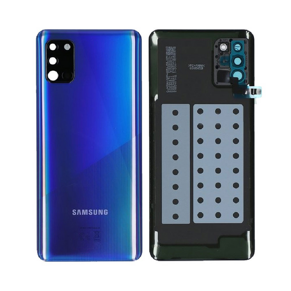Vitre arrière Galaxy A31 – Bleu prismatique – Compatible Premium