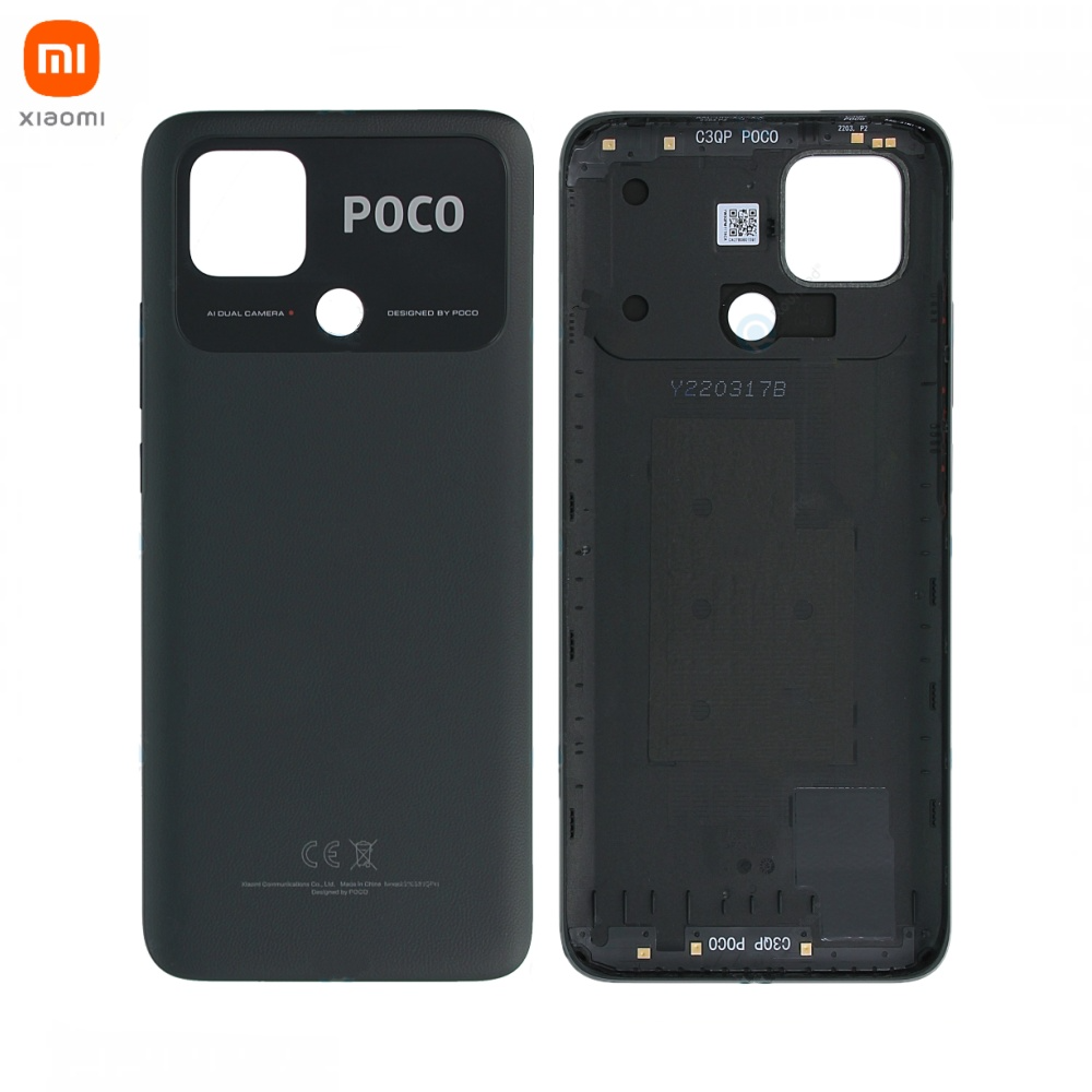 Vitre arrière Xiaomi Poco C40 – Noir puissant – Original