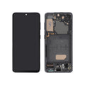 Écran complet Galaxy S21 – Gris – Compatible LCD (Incell) – avec châssis