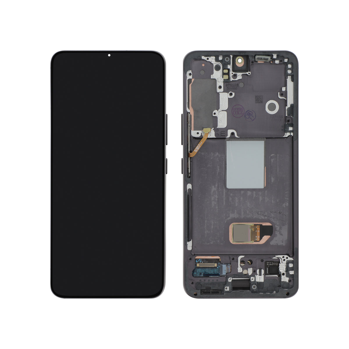 Écran complet Galaxy S22 – Noir – Qualité d'origine – avec châssis