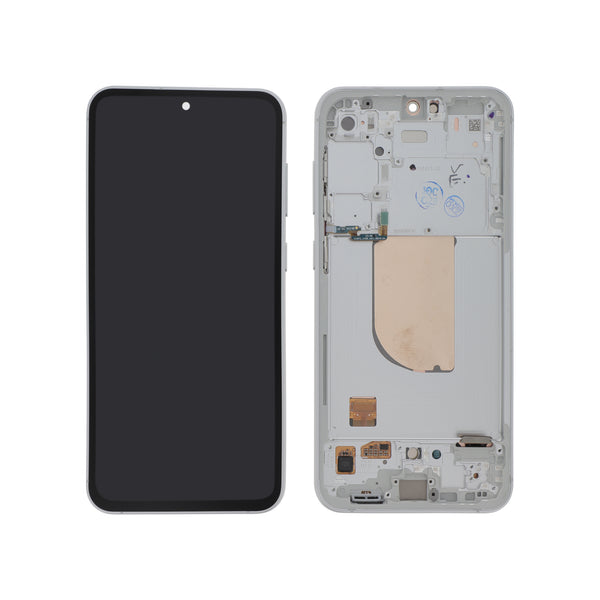 Écran complet Galaxy S23 FE – Blanc – Qualité d'origine – avec châssis