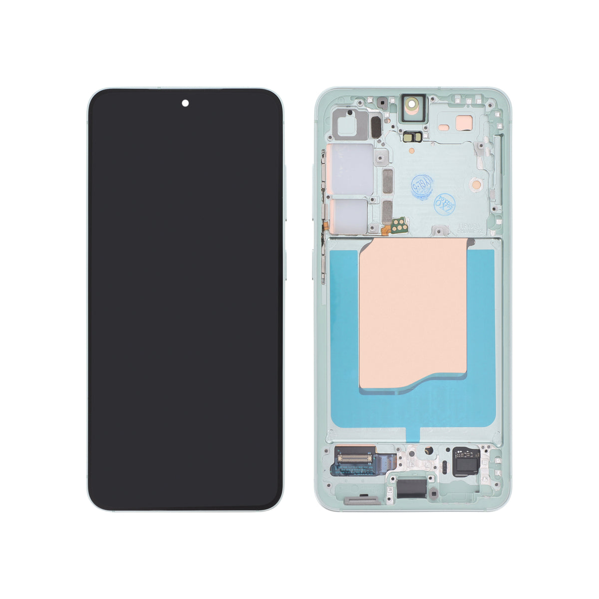 Écran complet Galaxy S25 – Menthe – Qualité d'origine – avec châssis