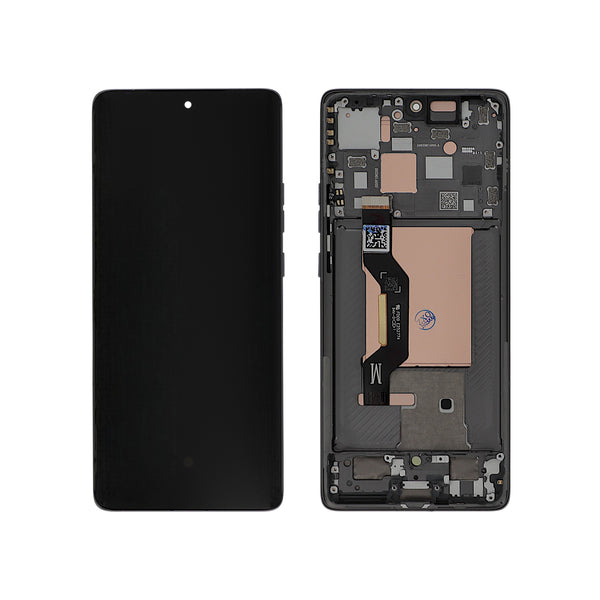 Écran complet Motorola Edge 50 – Gris – Qualité d'origine – avec châssis